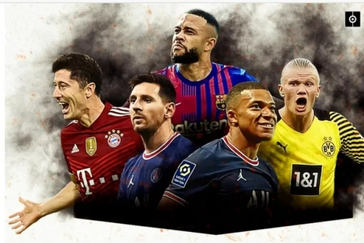 2022五大联赛球员进球数排行榜