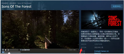 森林之子上架时间