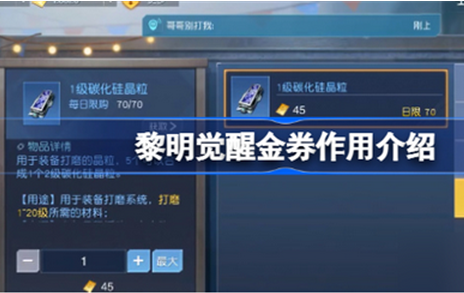 黎明觉醒金券用途与使用方法介绍