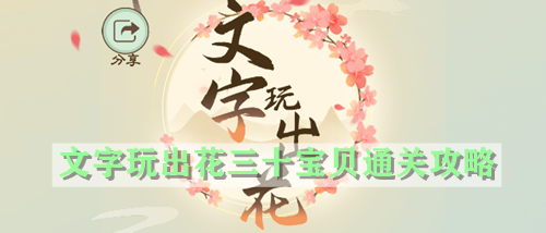 文字玩出花三十宝贝通关攻略