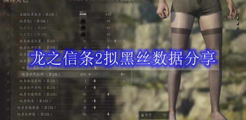 龙之信条2拟黑丝数据分享