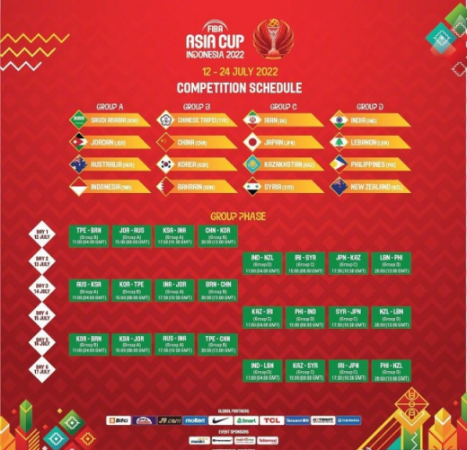 男篮亚洲杯2022赛程表-中国男篮亚洲杯2022正赛赛程表
